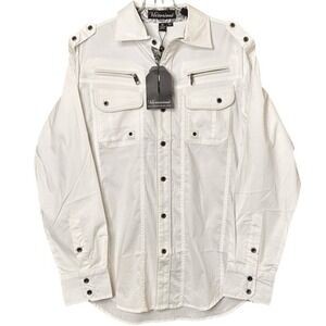 NWT Tactical Military Utility Western Cowboy Button Up Shirt Men's Med MSRP $150